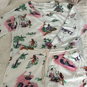 Lou and Grey 2 piece set shorts XS and sweatshirt XS